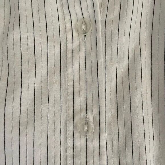 BCX Button Down White Black Long Sleeves Stretch Office Career Casual M # 1349 - Picture 13 of 14